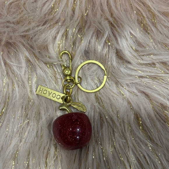 Coach Glittery Red Apple Keychain - Picture 1 of 1